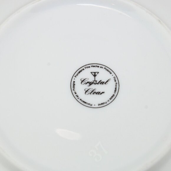 Crystal Clear English Rose Porcelain Cup & Saucer Made in Poland - Picture 11 of 17